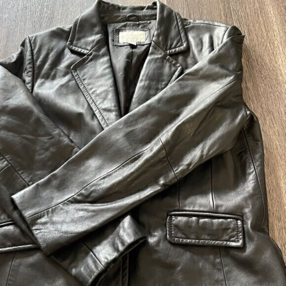 Vintage Worthington Women's Genuine Lambskin Leather Buttoned Jacket Size XL